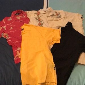 Short-sleeve bottom down Hawaiian-type shirts (5)